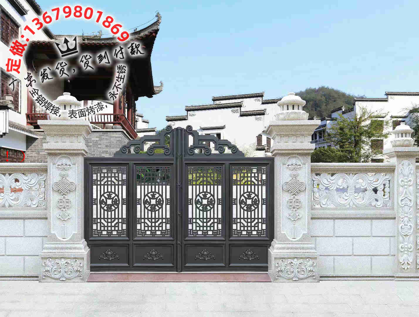 门业图片-防盗门别墅门品牌佛山铸造大门4006图片